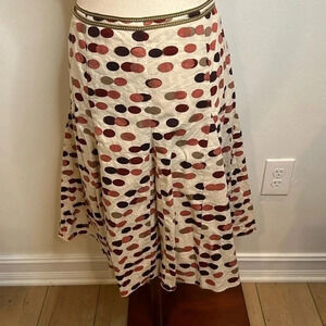 ANTHROPOLOGIE LAPIS LINEN AND COTTON LINED SKIRT